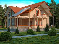 บ้านที่มีพื้นที่ 250-300 เมตร2 Derevyanny'e konstrukcii